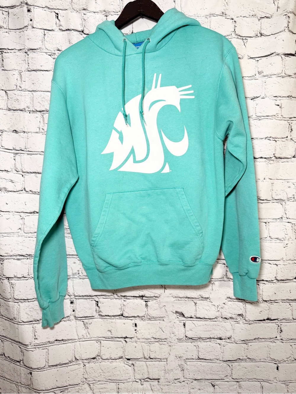 Champion. WSU cougars teal hoodie. L